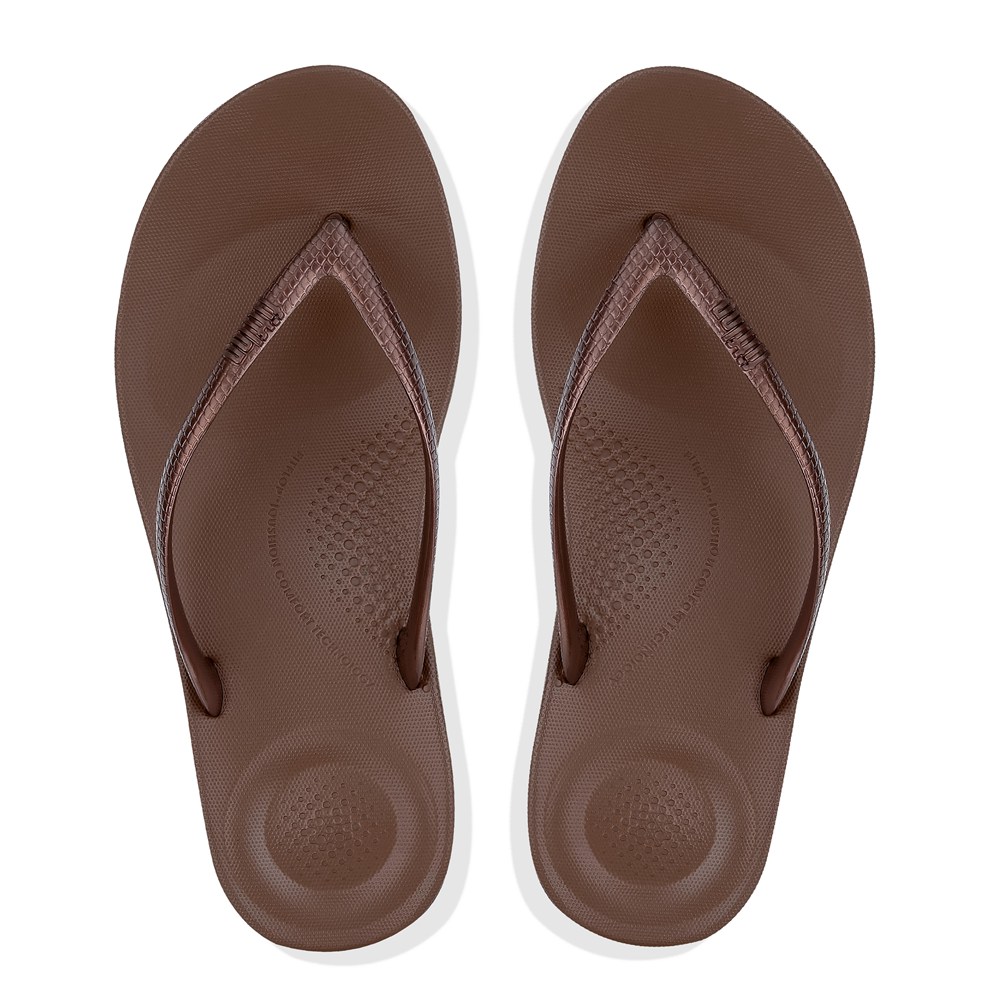 Fitflop Womens Flip-flops Brown - Iqushion Ergonomic - 20WYCITME